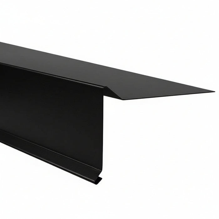 Vindskede 18, 80 mm flange alu RAL 9005 0,6x75x20x80x1000 mm sværtet uden hjørneafklip