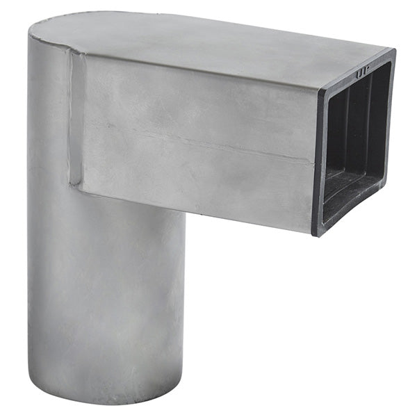 Angle transition for Rectangular roof well 95x56 mm Pipe spigot Ø98 mm incl. EPDM rubber seal