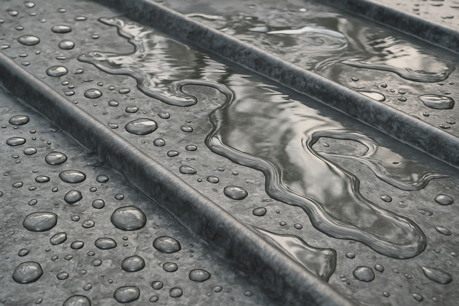 water on a zinkroof